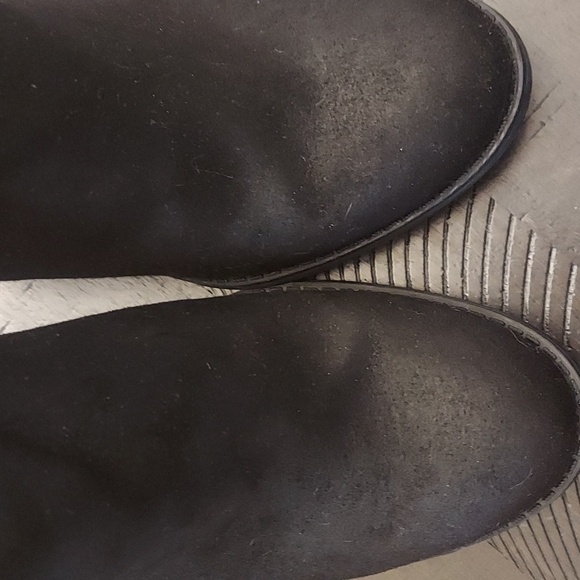 MIA Black Studded Textile Upper Sz 8.5 Ankle Boots Stacked Heel - Picture 10 of 11